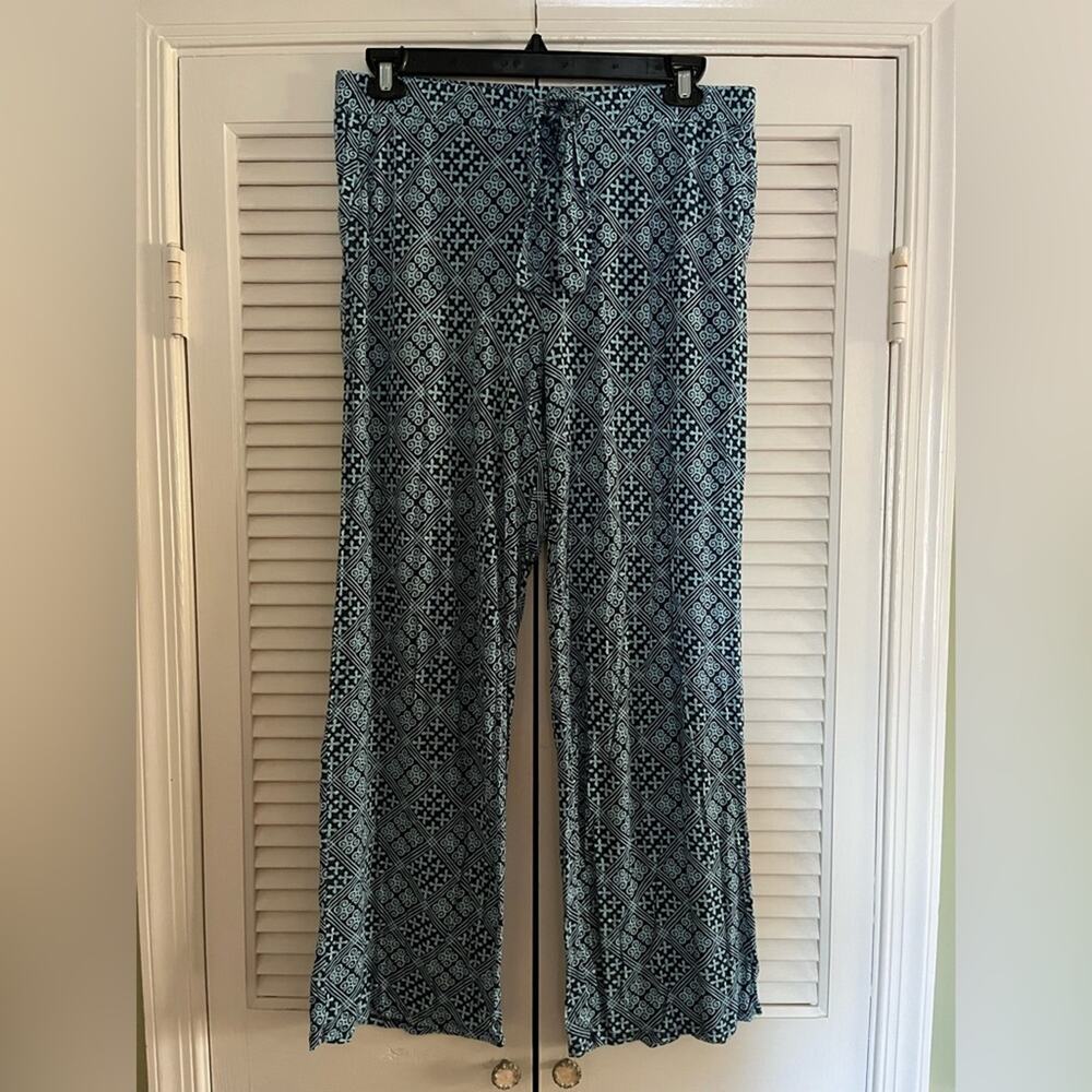 Vera Bradley Blue Geometric Lounge Pants Size Large